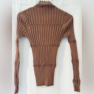 Bohme Mauve Ribbed Long Sleeve Turtleneck